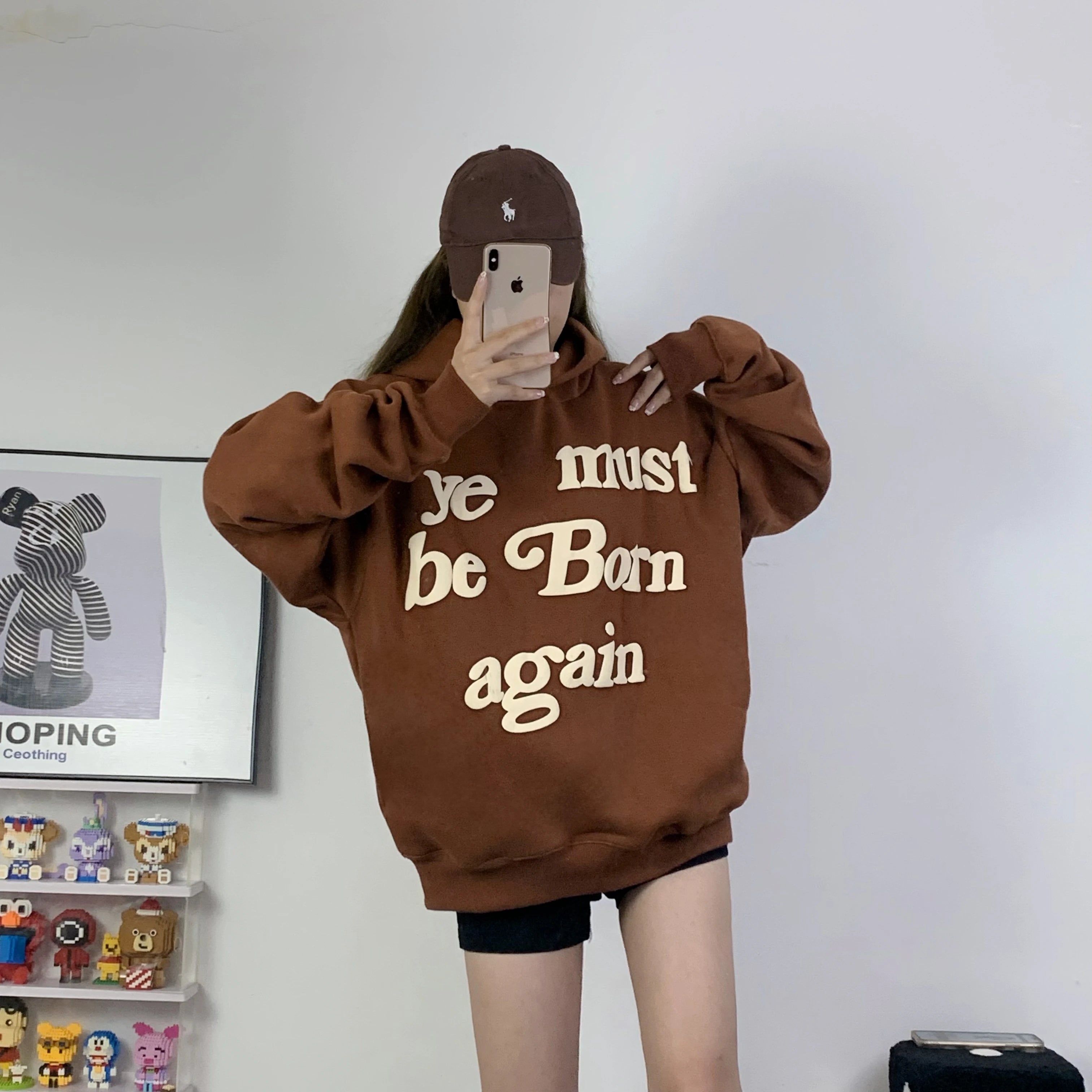 2023fw Puff Print Kanye West Hoodie Women