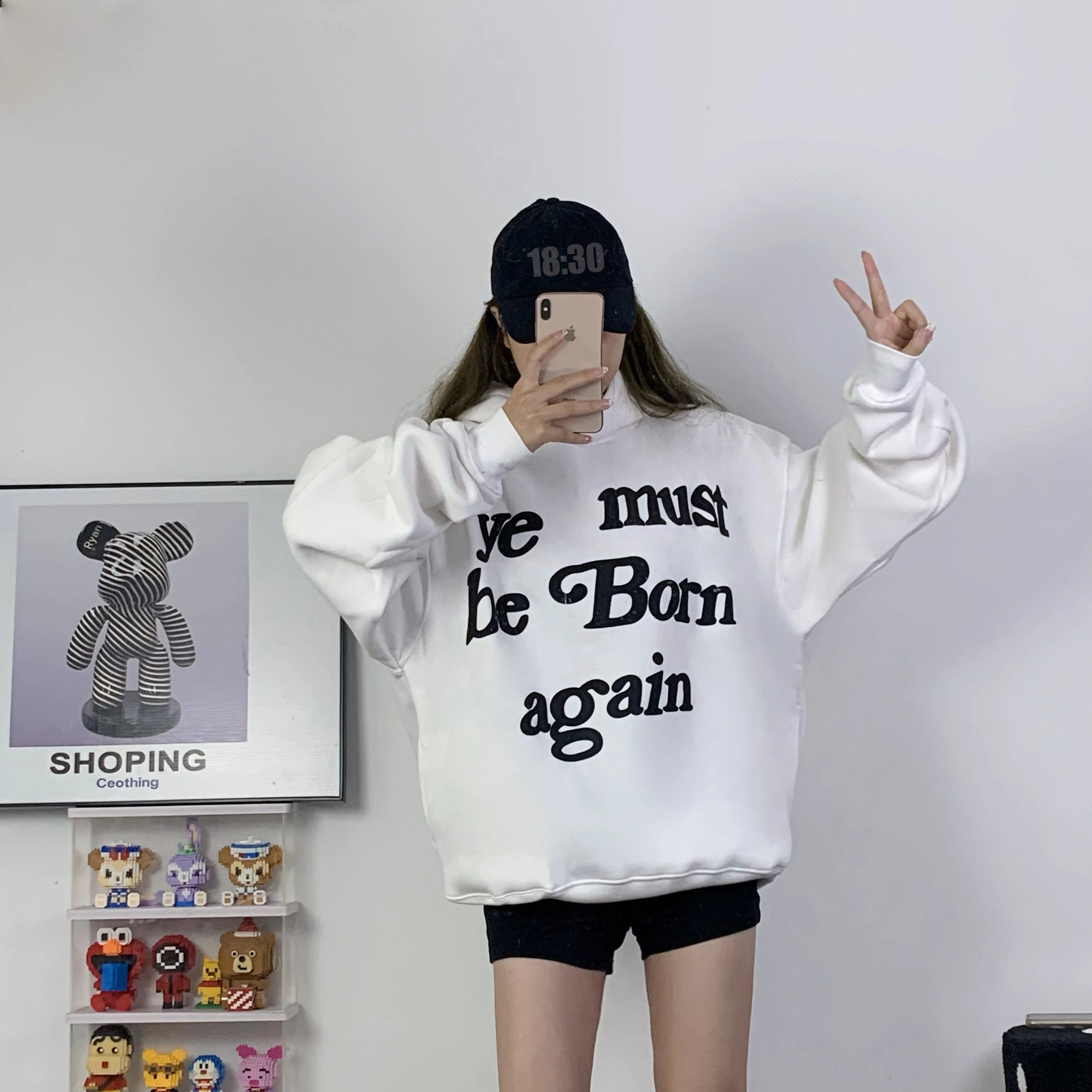 2023fw Puff Print Kanye West Hoodie Women