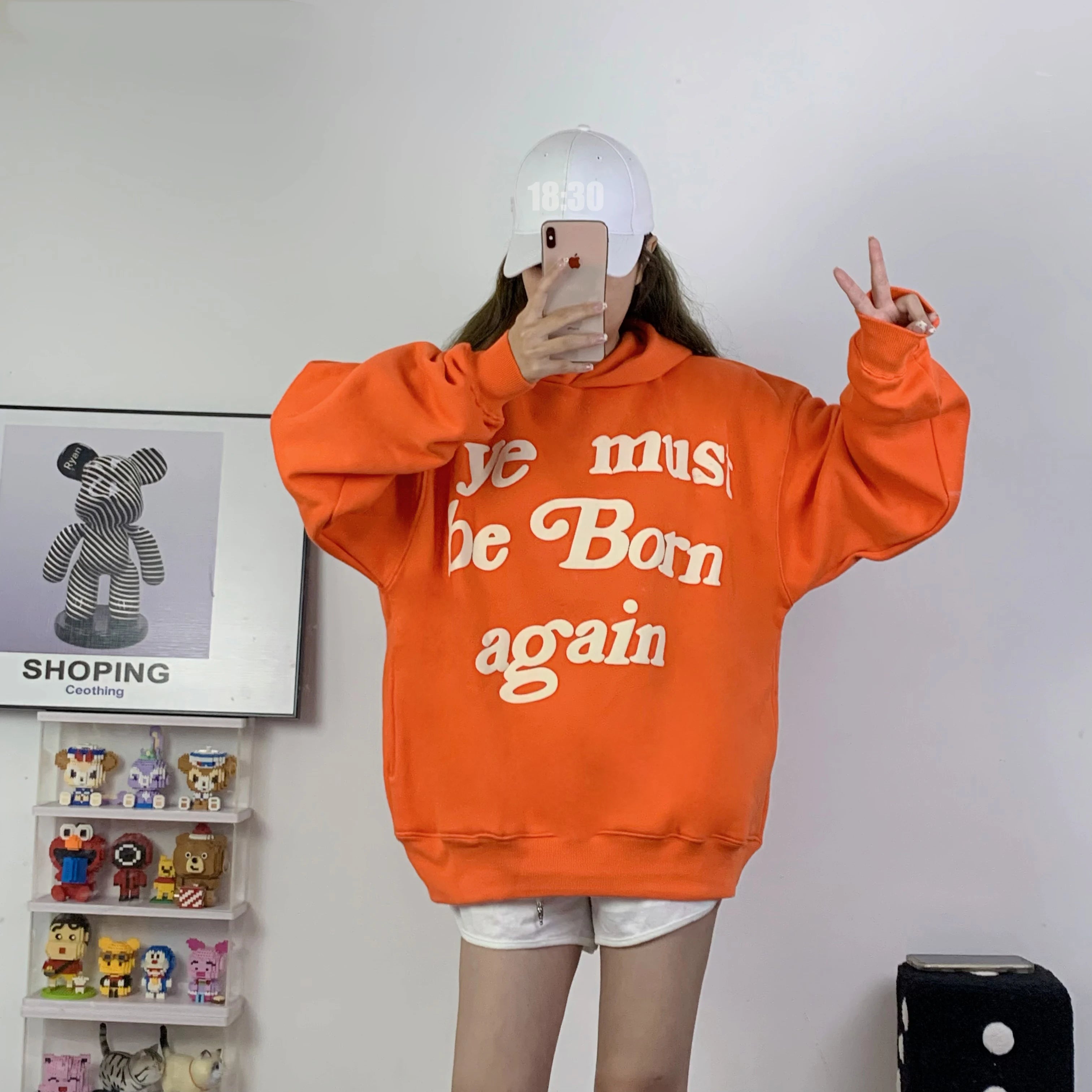 2023fw Puff Print Kanye West Hoodie Women