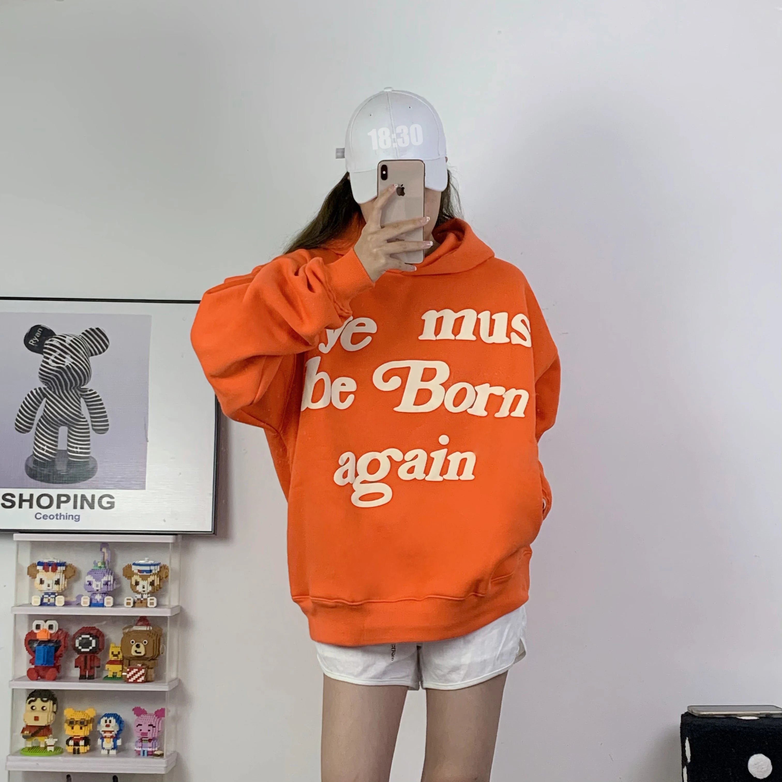 2023fw Puff Print Kanye West Hoodie Women