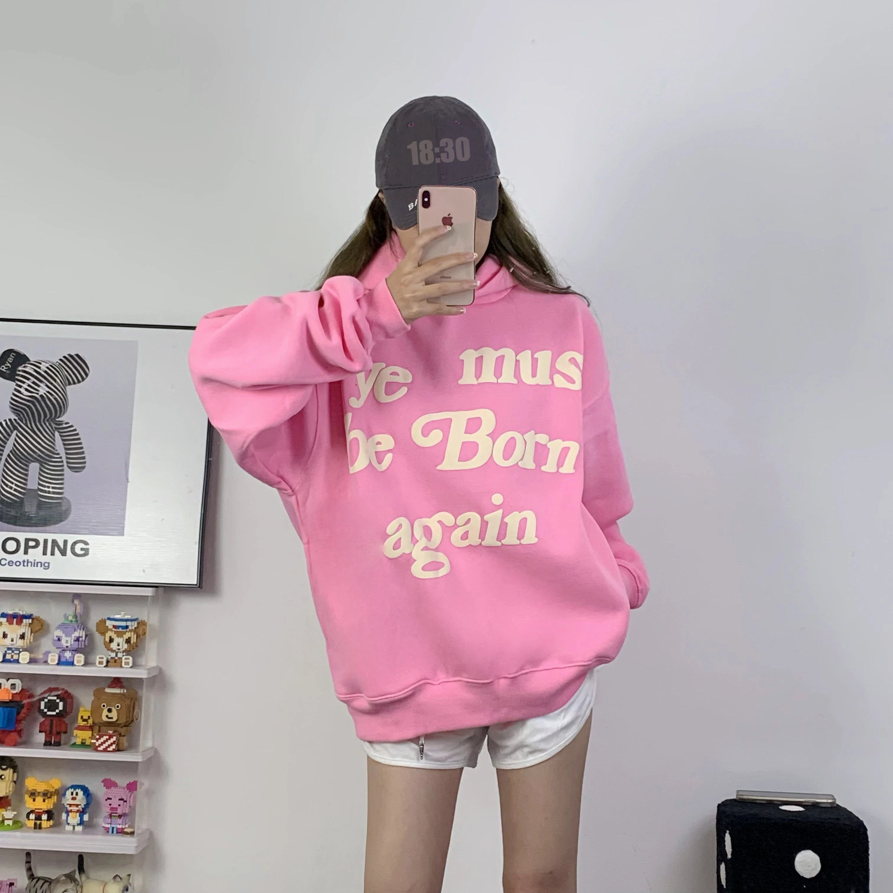 2023fw Puff Print Kanye West Hoodie Women