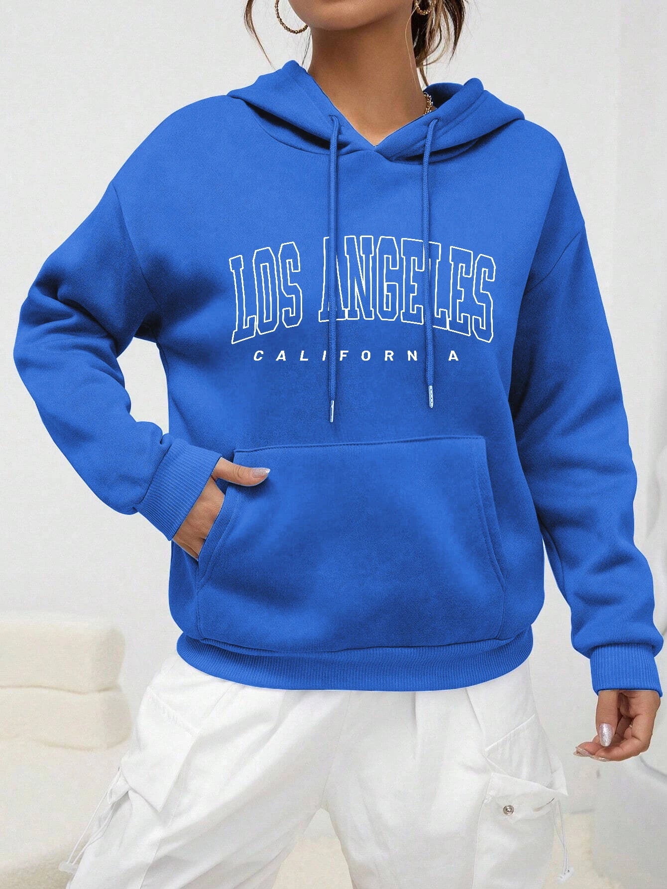 Los Angeles Art Letter Design Women Hoodie American Style